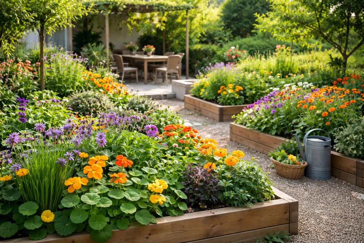 Comment réaliser un aménagement extérieur avec un jardin de fleurs comestibles